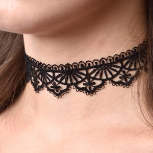 Elegant Black Lace Choker Necklace – Gothic, Victorian, Romantic Statement Jewelry for Women, Girlfriend gift, Romantic Jewelry, Lace Collar