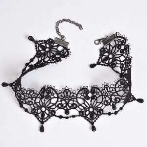Elegant Black Lace Choker Necklace – Gothic, Victorian, Romantic Statement Jewelry for Women, Girlfriend gift, Romantic Jewelry, Lace Collar