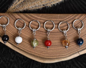 Natural Stone Beaded single earring Mens Hoop Mono earring Goth jewelry Punk Dangle Drop Earring Unisex Grunge earring simple huggie earring