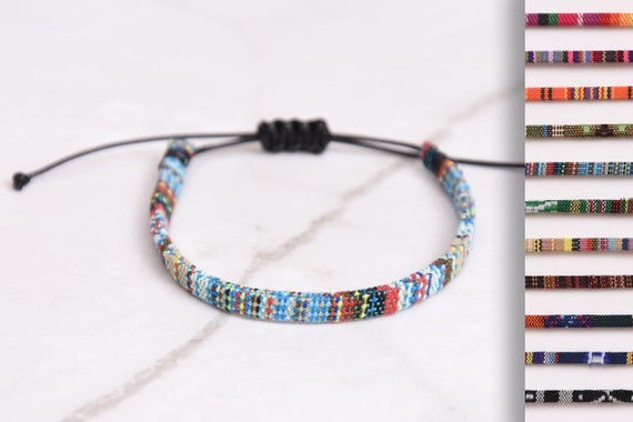 Mens Surfer Bracelet Flat Women Waterproof Beach Bracelet Boho Ethno Ajustable Bracelet Cotton  bracelet boyfrind gift for surfer armband