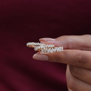Marquise & Round Cut Lab Grown Diamond Eternity Band, Baguette Cut Man ...