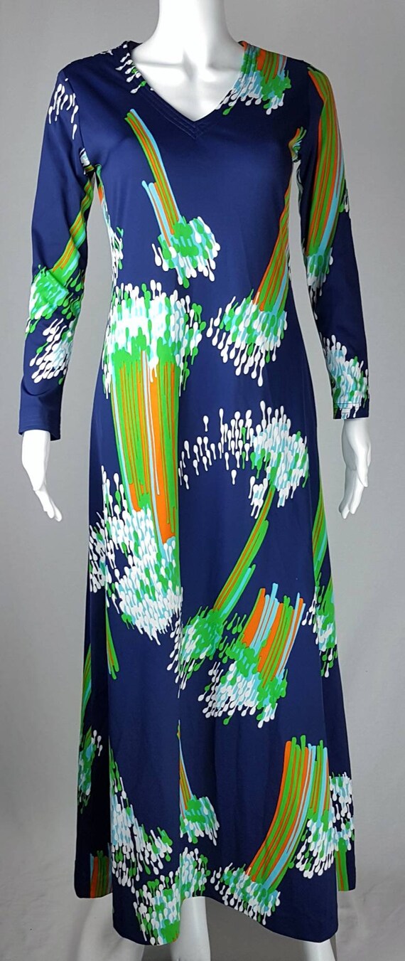 Vintage 70's | Lanvin Abstract Maxi Dress - image 2