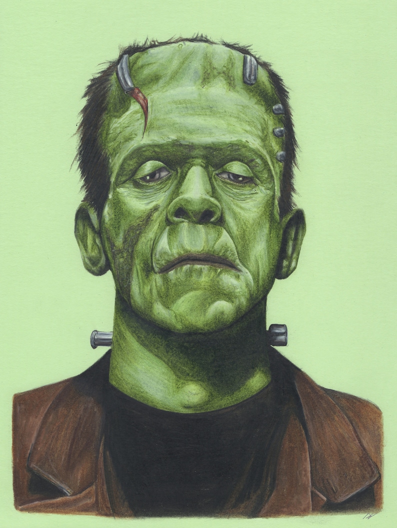 Frankenstein Monster Portrait Print - Etsy