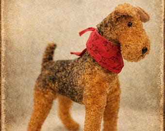 シュタイフ テリー エアデール テリア 犬 8 cm 3 インチ 1950 年代