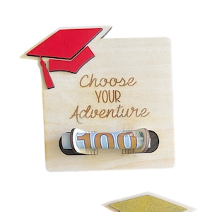 Abitur Graduierung Geldhalter Live Hinge Geschenk SVG Laserschnittdatei Holz glowforge xtool omtech