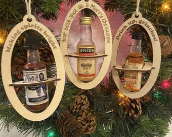 Shooter Liquor Bottle holder Oval Ornament Set SVG laser cut file
