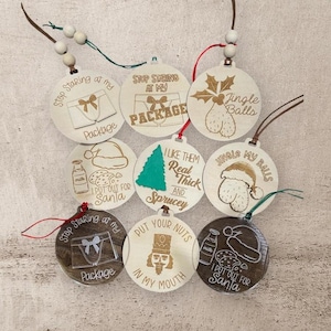 Inappropriate Ornament Bundle Jingle Balls, Put out for Santa, Nut Cracker, Package, Funny Dirty Set SVG laser cut file