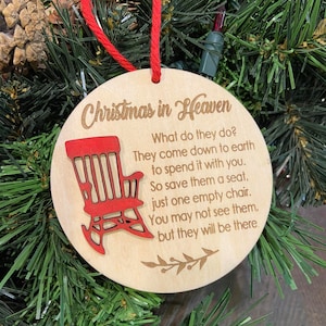 Christmas in Heaven Chair Ornament SVG PNG laser cut file