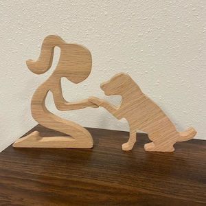 Austauschbare Mann / Frau mit Hund / Katze Silhouette SVG PNG Laserschnittdatei