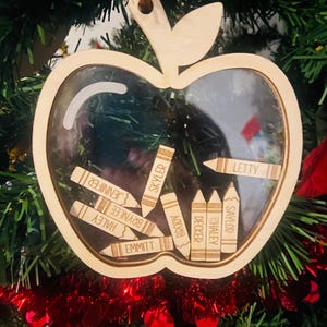 Teacher Class Shaker Ornament Apple Snow Globe SVG laser cut file Lightburn compatible, omtech, glowforge, xtool