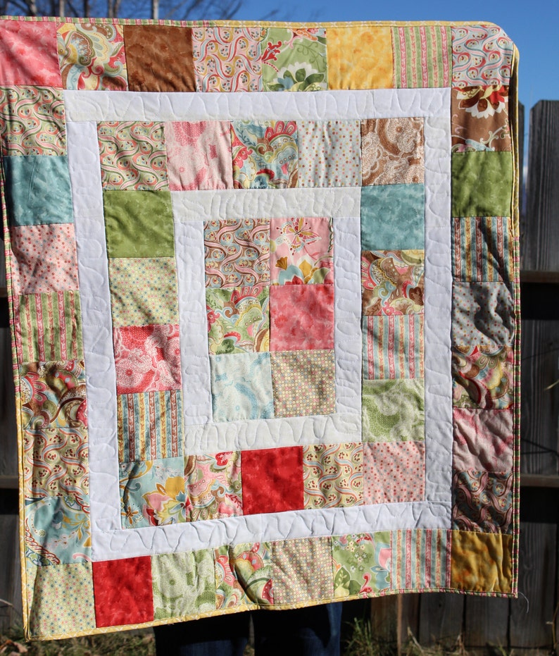 Yellow girls patchwork baby Quilt