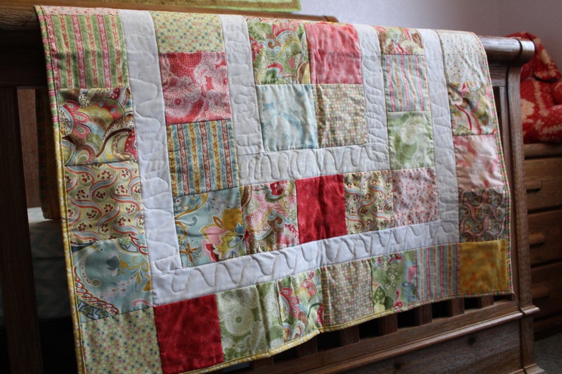 Yellow girls patchwork baby Quilt