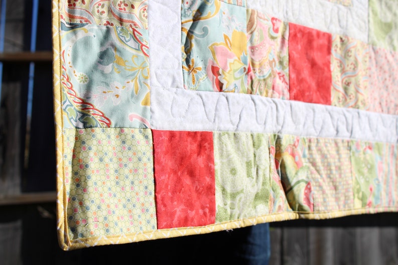 Yellow girls patchwork baby Quilt