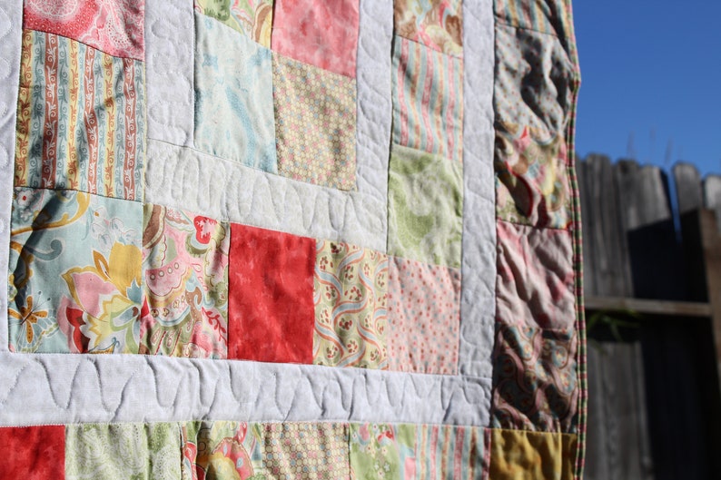 Yellow girls patchwork baby Quilt