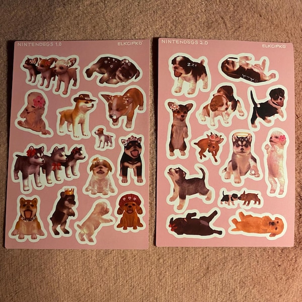 WATERPROOF Nintendogs Sticker Sheet - Matte