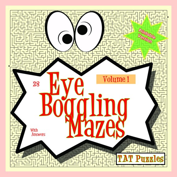 mazes 28 medium to hard printable puzzles with solutions etsy new zealand