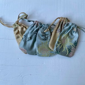 Handmade Vintage Silk Drawstring Pouch