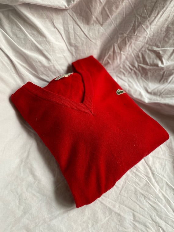 1960s Distressed Lacoste V-Neck Sweater