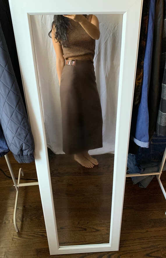1990s Brown Buckle Skirt