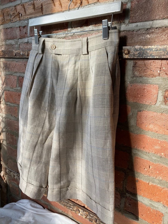 Vintage Plaid High-Waisted Shorts
