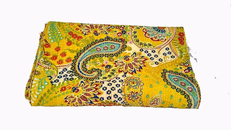 Paisley Pattern Handmade 3-Piece 100/% Cotton Queen Size Patchwork Quilts and Bedspreads