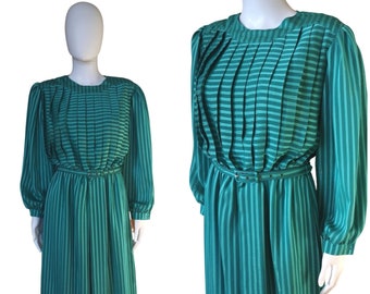 Vintage 1980s secretary dress large, vintage midi dress large