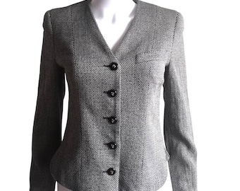 Vintage Louis Feraud wool blazer small, vintage 1990s wool jacket small