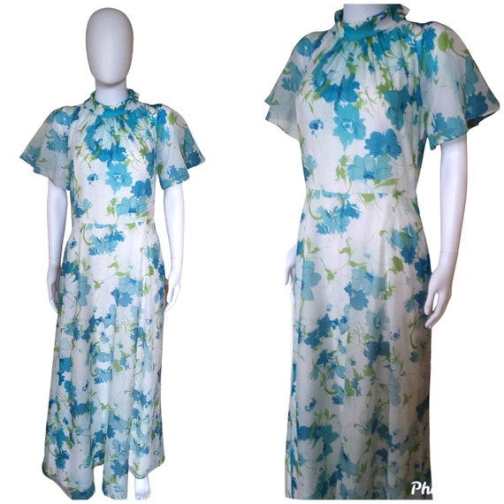 Vintage 1960s maxi dress medium, 1960s boho maxi m