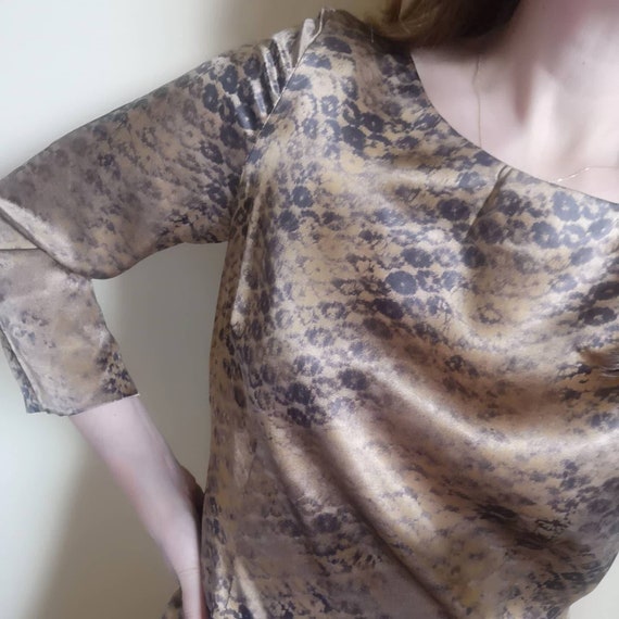 Vintage Louis Feraud dress medium, vintage silk d… - image 3