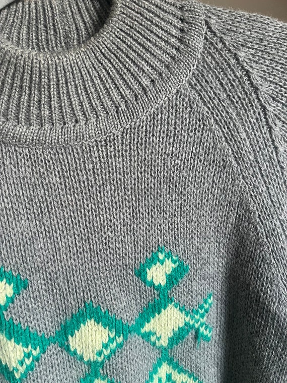 Vintage Italian wool sweater medium, vintage grey… - image 3