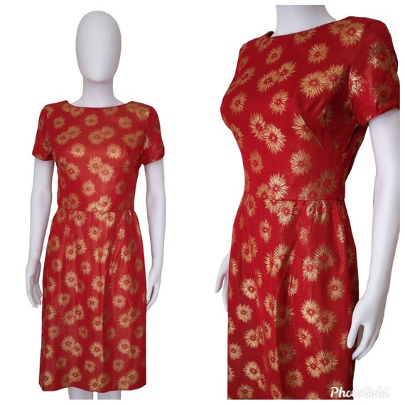 Vintage 1950s wiggle dress small, vintage pinup dr