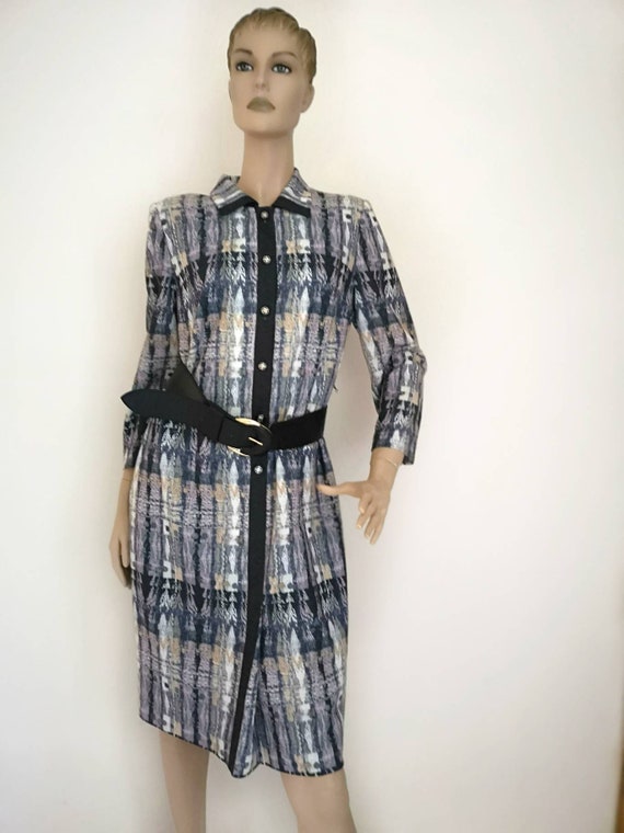 Vintage 1970s dress, day dress large, wool blend d
