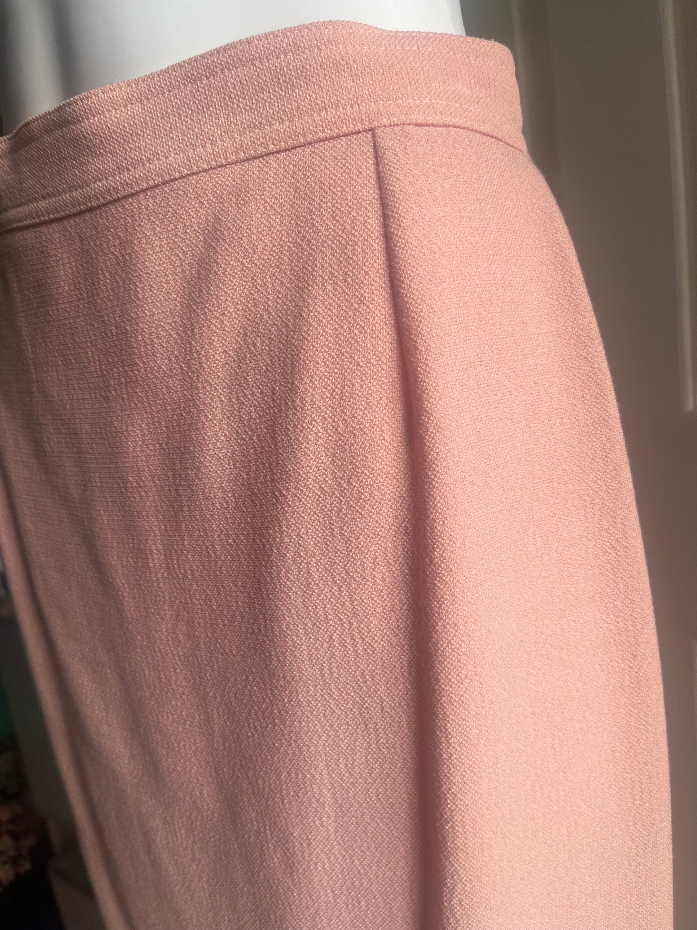 Jupe Crayon Valentino Miss V Vintage - Coton Gris Et Blanc, Bordure Soie, Taille 6