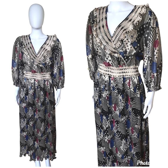 Rare vintage Diane Freis dress, vintage 1970s Dian