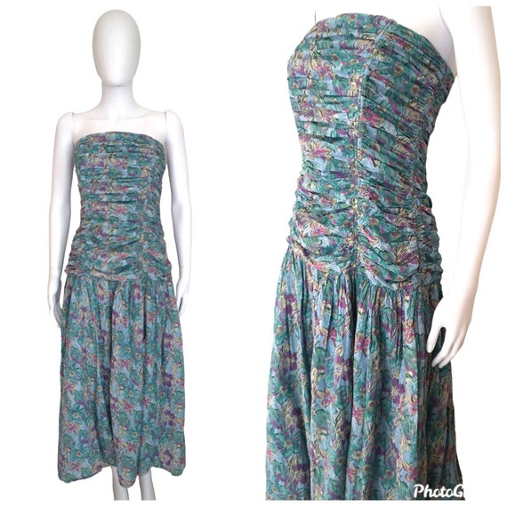 Vintage Anokhi 1980s Indian cotton dress medium, v