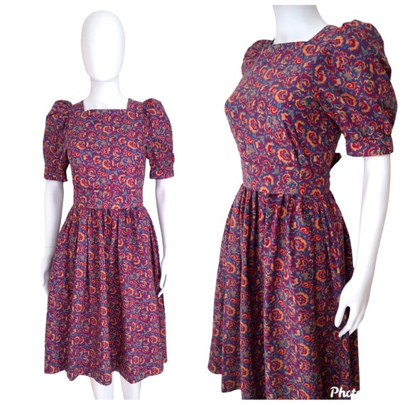 Vintage Laura Ashley dress xs, vintage puff sleeve