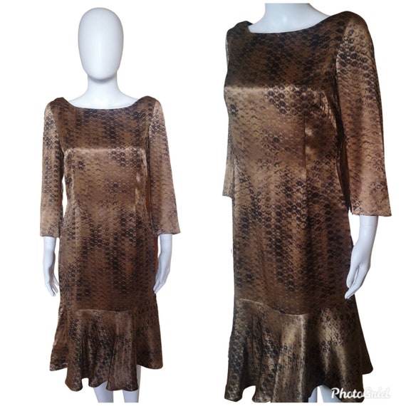 Vintage Louis Feraud dress medium, vintage silk d… - image 1