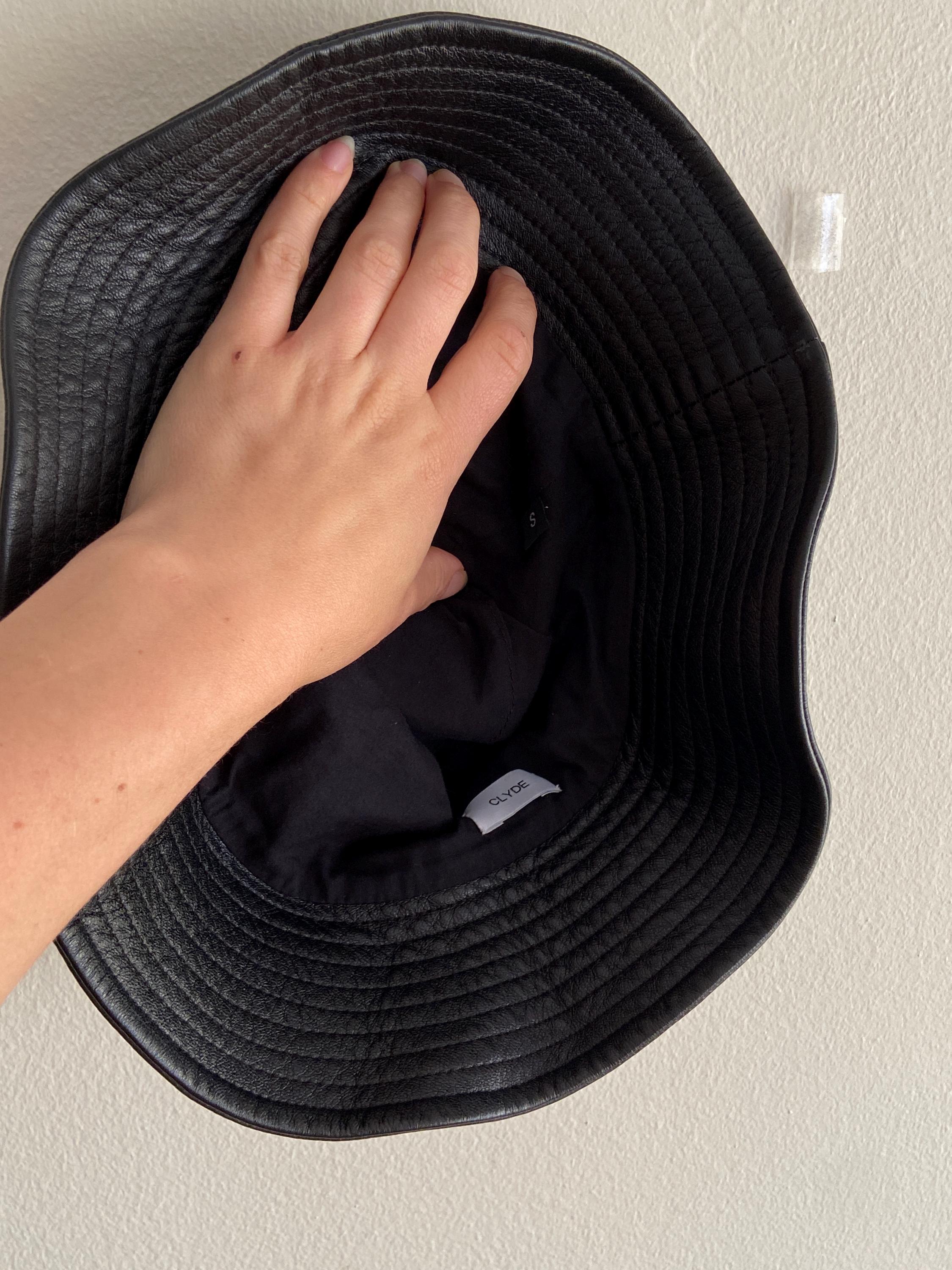Lambskin Black Bucket Hat - Etsy