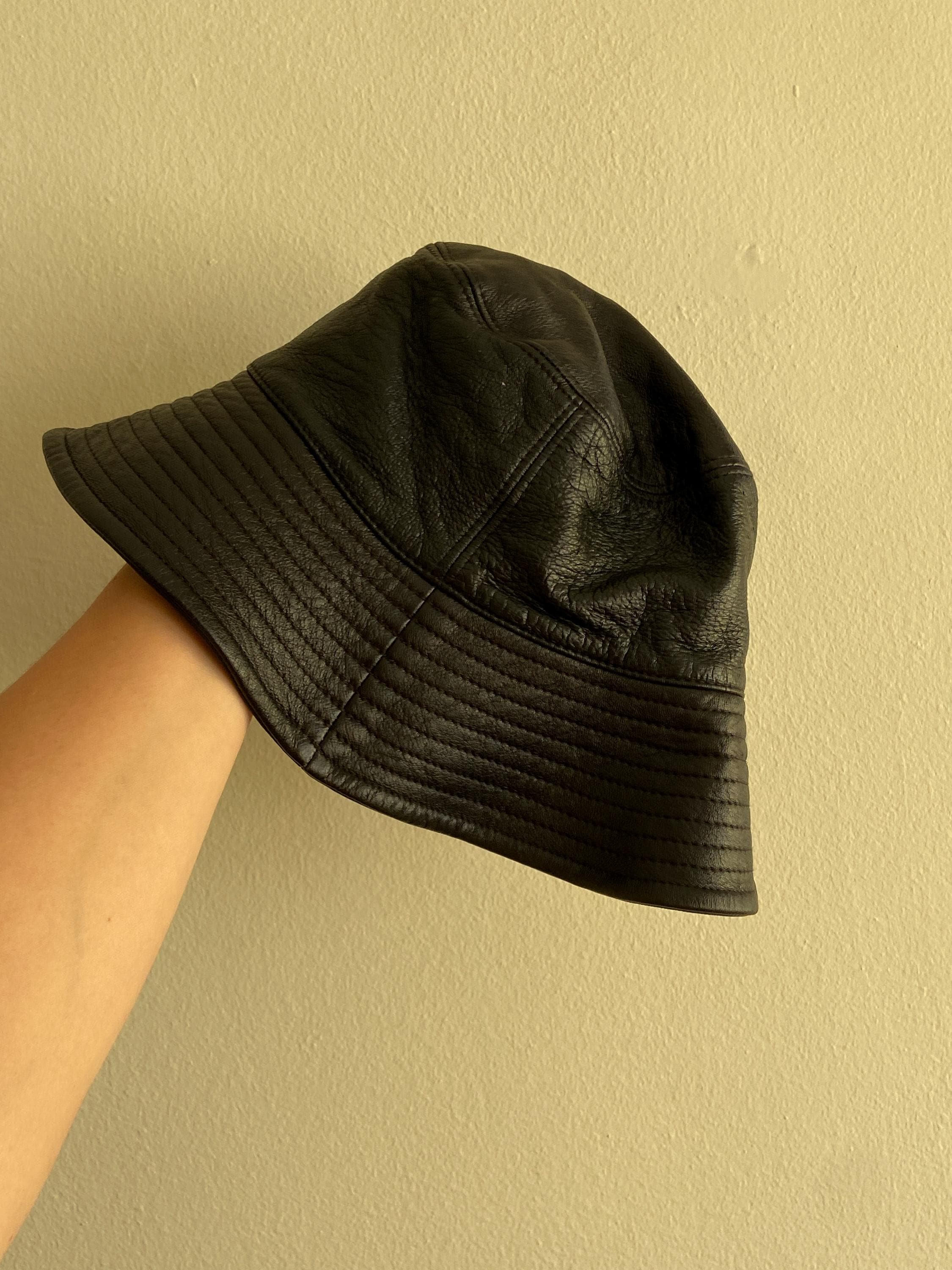 Lambskin Black Bucket Hat - Etsy display picture 1