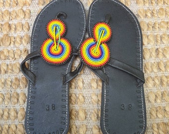 ladies beaded sandals