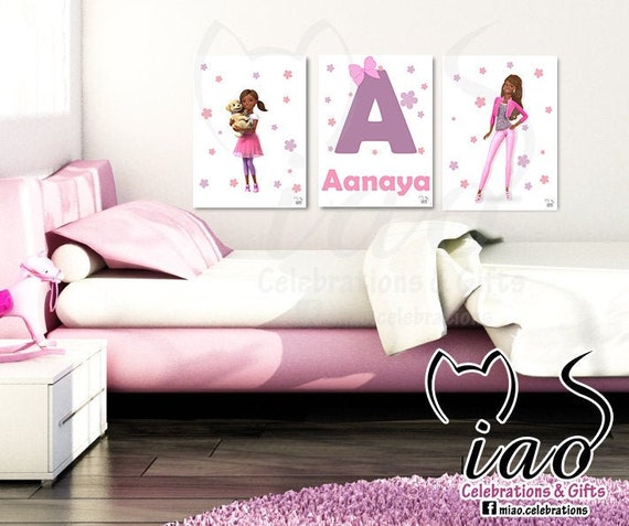 Customized Dark Skin Barbie Chelsea Wall Art Black Barbie Dreamhouse Adventure Decor Barbie Room Barbie Poster Set of 3 Instant Download Etsy Canada