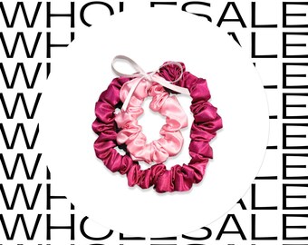 Custom Wholesale - 10 Sets - Premium Satin Scrunchy Set