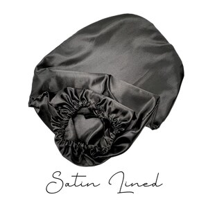 Long Extended Satin Bonnet for Braids Weaves and Locs by Simply Minovet Designs (Satin-Lined Showcase)