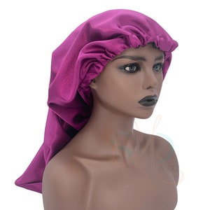 Long Extended Satin Bonnet for Braids Weaves and Locs by Simply Minovet Designs