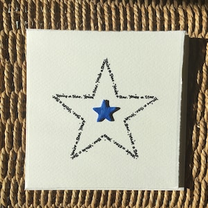 Hand made card: You’re a star. Encouragement card ideal for exams.