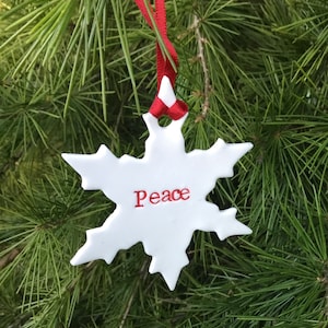 Peace Christmas snowflake decoration