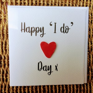 "Happy ""I do"" Tag - Hochzeitskarte." Handgemachte Karte für Jubiläen & Hochzeiten etc Handgemacht