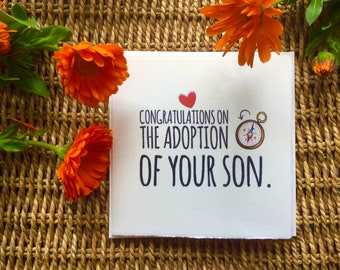 Carte faite main : « Félicitations pour l&#39;adoption de votre fils.