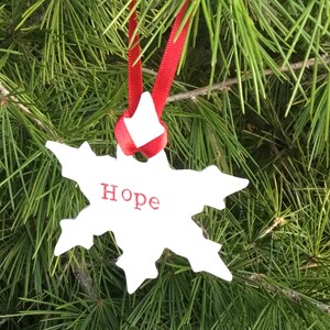 Hope Christmas snowflake decoration