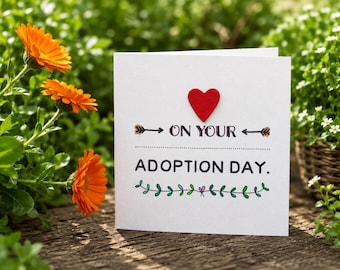 Handgemachte Karte: “Glückwunsch zum Tag deiner Adoption”